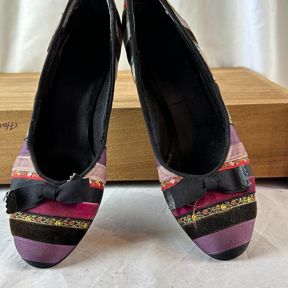 Feldman Colorful Ribbon Kitten Heel Size 8.5 - Picture 2 of 5